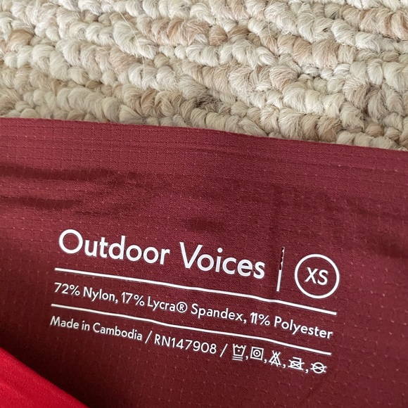 Red Outdoor voices TechSweat 7/8 Leggings - Picture 3 of 4